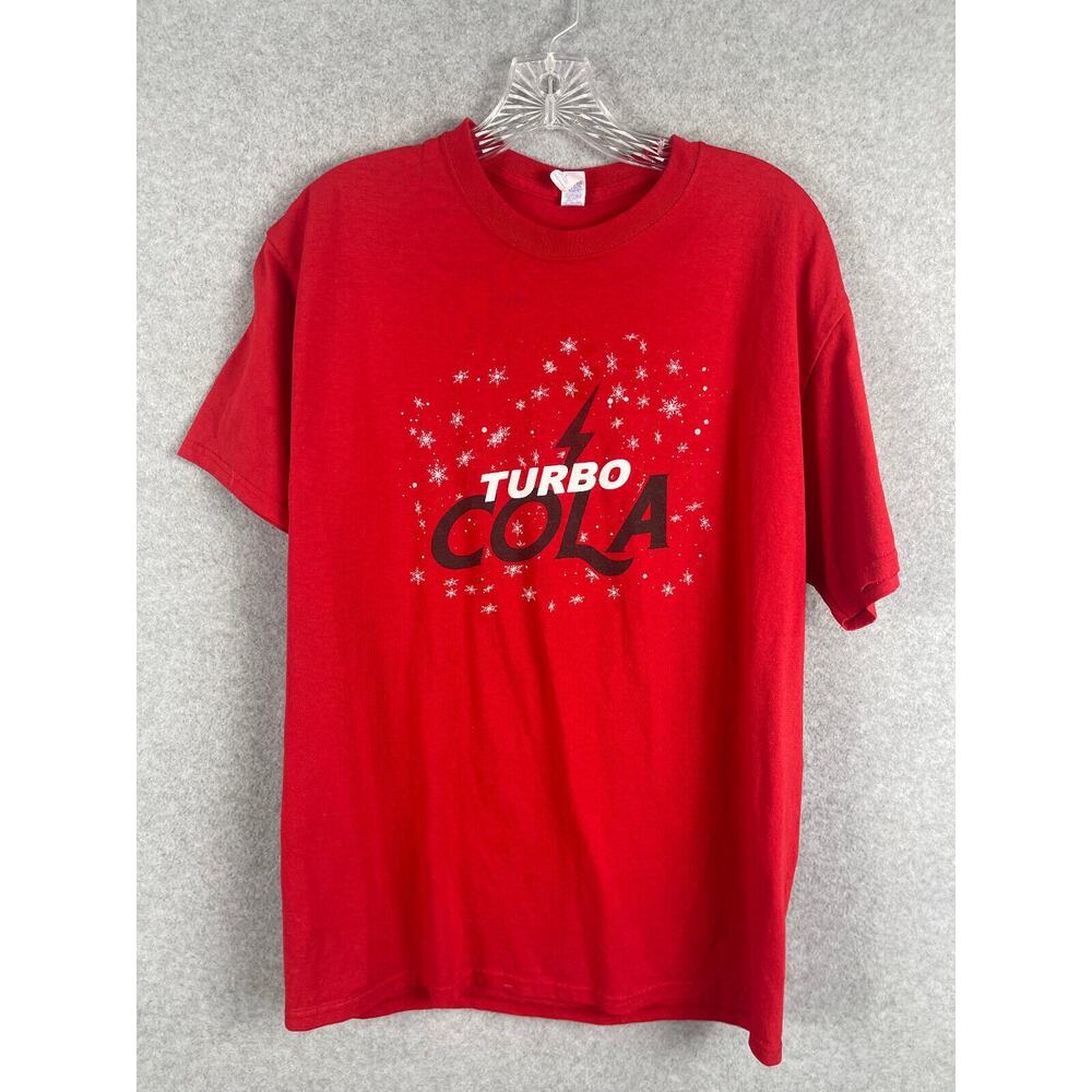 Jerzee's Dri-Power Turbo Cola Movie T Shirt Men's Size L‎ Red